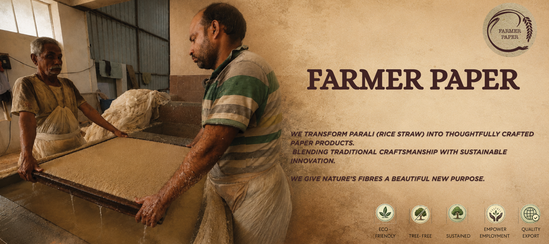 Farmer Paper handmade paper manufacturing banner