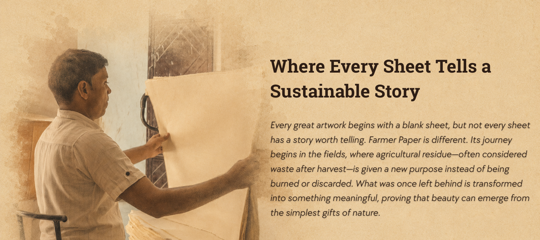 Farmer Paper sustainable story banner