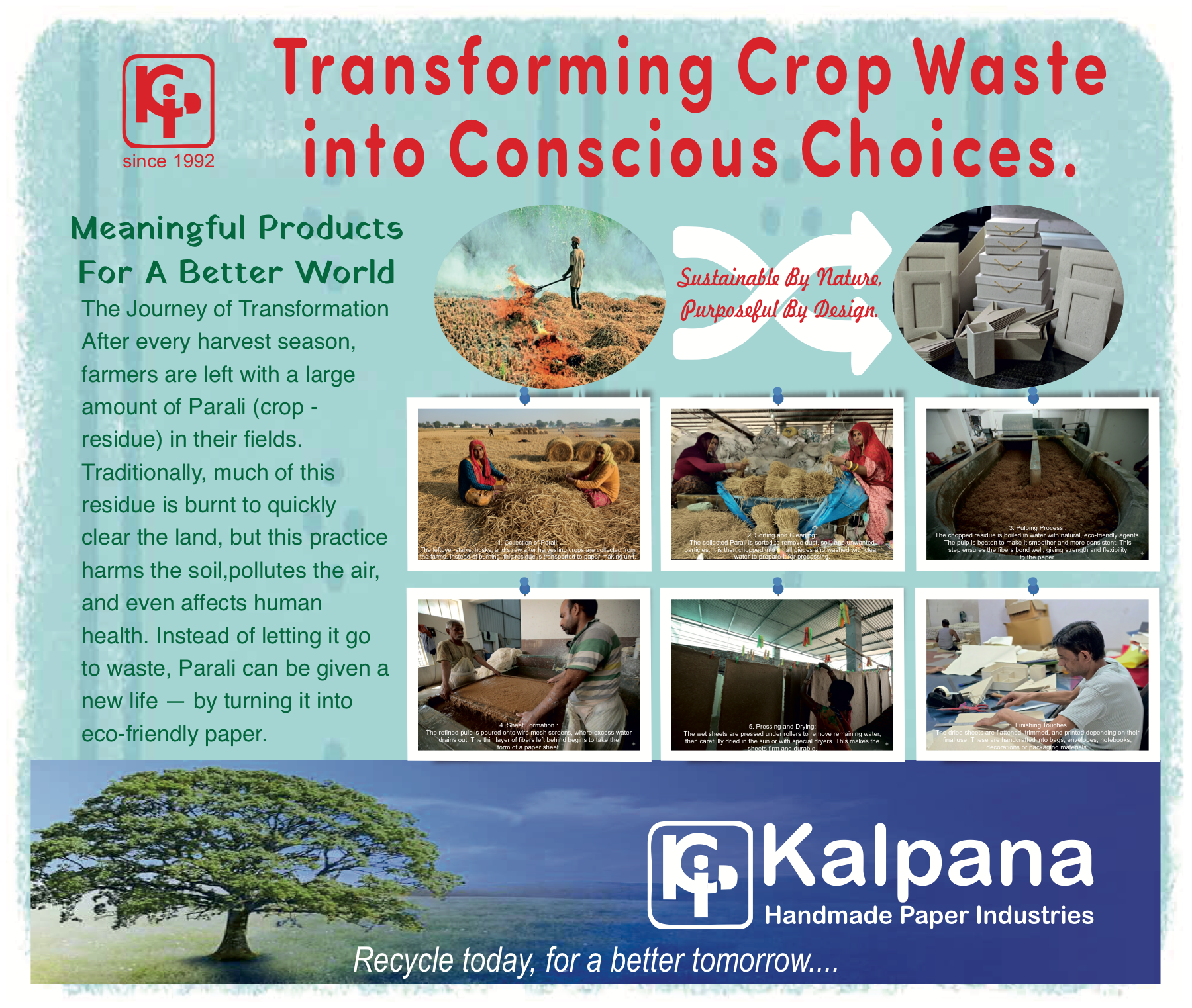 Transforming crop waste into conscious choices - Farmer Paper banner