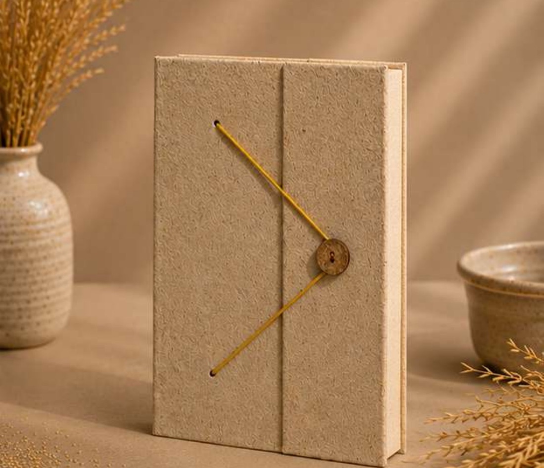 Farmer Paper Button Notebook